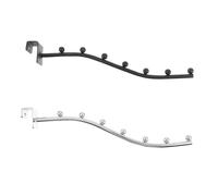 Garneck 2pcs Multi-Hook Stainless Steel Clothes Hanger Rack with Beads Space-Saving Coat Hooks for Dormitory Clothing Store Bedside Use Easy No-Drill Installation Black and Silver