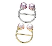 Garneck 2Pcs Multifunctional Scarf Buckles Lightweight Clothes Hemline Fasteners Elegant Delicate Dressing Clips for Women Stylish Portable Accessories in Gold Silver Tone