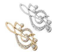 Garneck 2Pcs Music Note Brooches Elegant Jewelry for Women Premium Rhinestone Pins for Clothes Decoration for Daily Use and Special Occasions