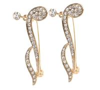 Garneck 2pcs Music Note Rhinestone Brooch Pins Vintage Stylish Decorative Lapel Pin Elegant Brooch for Formal and Casual Occasions Versatile Fashion Jewelry for Women
