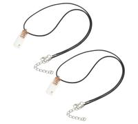 Garneck 2Pcs Mustard Seed Prayer Jewelry Glass Bottle Charm Necklace Elegant Design Glass PU Leather Uplifting Support Symbolizing Hope and Blessing Spring Holiday