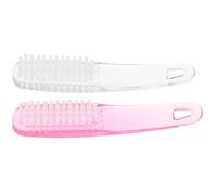 Garneck 2pcs Nail Brush Plastic Handle Grip Fingernail Cleaning Scrubber for Manicure Pedicure Dust Removal