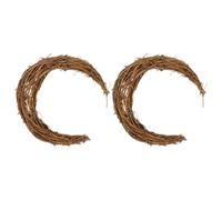 Garneck 2pcs Natural Rattan Moon Shape Wreath Frames for DIY Garland Decorations Unfinished Wall Ornaments for Festivals and Cozy Home Decor