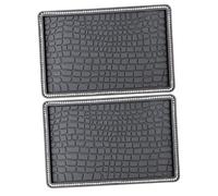 Garneck 2pcs Non Slip Car Dashboard Mats with Rhinestone Bling Oil Resistant PVC Slip Pads for Phone Keys Sunglasses Washable Durable Interior Accessories for Stable Grip and Elegant Car