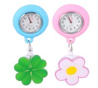 Garneck 2pcs Nursing Pocket Watch with Large Dial and Retractable Clip, Plastic and Glass Construction, Convenient Clip-on Design for Nurses, for Healthcare Professionals