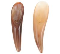 Garneck 2pcs Ox Horn Multi-Function Face Scraper Massage Tools with Burr-Free Surface for Reducing Puffiness, Handheld Reusable Scraping Massager Suitable for Neck Therapy and Daily