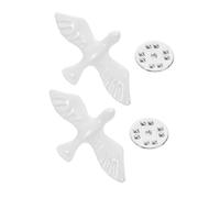 Garneck 2pcs Peace Dove Lapel Brooch Pin Religious Bird Models for First Communion Baptism Christian Ceremonies Sacred Symbol of Faith and Peace Accessory