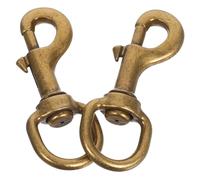 Garneck 2pcs Pet Traction Rope Buckles with Swivel Joint, Bronze Alloy Dog and Cat Harness Hooks, Sturdy Pet Collar Accessories for Outdoor Tether and Vehicle Harness