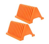 Garneck 2Pcs Plastic Microscope Slide Storage Rack Reusable PP Material Slide Staining Holder Bright Orange Laboratory Specimens Organizer for Research and School