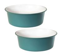 Garneck 2PCS Plastic Washing Basin Set, Medium Size Green and White Dual-Color Foot Soaking Basin and Face Cleaning Tub for Household Bathroom and Kitchen Use