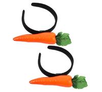 Garneck 2pcs Plush Carrot Easter Headband Set Cute Cartoon Vegetable Hairbands for Easter Party Dress Up and Halloween Cosplay Accessories