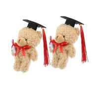 Garneck 2pcs Plush Graduation Bear Adorable Doctor Bear Stuffed Animal for Graduates Soft Keepsake for Graduation Ceremonies Celebrations Light Brown