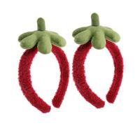 Garneck 2pcs Portable Cute Strawberry Spa Headband for Women and Wide Soft Hairbands Prevent Hair From Getting Wet for Washing Face Makeup Skincare Travel and Gym Use