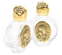 Garneck 2pcs Portable Glass Holy Water Bottle Embossed Decorative Container for Travel Design Lightweight and for Catholics and Spiritual Use