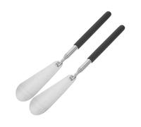 Garneck 2pcs Portable Telescoping Long Handle Shoehorn Stainless Steel Shoe Horn for Seniors Pregnant Women Easy Shoe Wearing Aid Compact and Lightweight