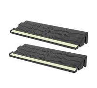 Garneck 2pcs Ramp for Sweeping Robot Robust Plastic Threshold Ramp with Fluorescent Strips Easy Installation Black for Wheelchair Scooter Use in Public Spaces and Steps