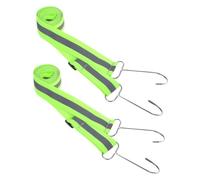 Garneck 2pcs Reflective Warning Stripes Fluorescent Green Adjustable Elastic Rope for Night Safety High Visibility Outdoor Parking Durable Weather Resistant Car Cover Reinforcement