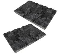 Garneck 2pcs Reptile Tank Background Boards with 3d Grain Stone Design, Pu Material, Fine Workmanship, High Simulation, Lightweight Decorative Aquarium and Turtle Tank Scene Decor