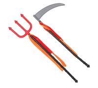 Garneck 2pcs Reusable Halloween Grim Reaper Prop Plastic Trident and Faux Accessories for Costume Parties and Cosplay with Easy to Clean Design