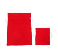 Garneck 2pcs Santa Sack Christmas Red Velvet Drawstring Bag, Present Sack with Drawstring Closure, Spacious Storage Pouch for Festive Occasions and Crafts