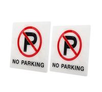 Garneck 2pcs Self-adhesive No Parking Sign Stickers Reflective Driveway and Street Markers for Homes Businesses Apartments Easy Installation Smooth Surfaces