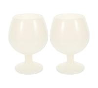 Garneck 2pcs Silicone Wine Goblet Set, Multi-Function Water Goblet for Party and Hotel Use, Easy to Clean and Practical to Use Wine Accessory
