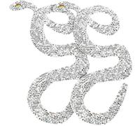 Garneck 2Pcs Snakelike Embroidered Patches for Clothes Stylish DIY Decor Repair Comfortable Durable Back Patches Easy Sew Applique for Jackets Bags More Silver Design