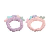 Garneck 2pcs Spa Facial Headbands for Washing Face with Gentle Cotton and Flannel Material, Comfortable Wearing Experience, Chic Design in Beautiful Purple for Relaxing Spa and Skincare