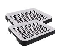 Garneck 2pcs Square Rabbit Litter Box Hamster Toilet Plastic Pet Potty Anti-tip Design for Small Animals Suitable for Guinea Pigs and Rabbits Black White