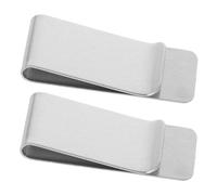 Garneck 2pcs Stainless Steel Money Clip Wallet for Men Lightweight Cash and Credit Card Holder with Firm Grip Compact Silver Banknote Clips for Secure Carry