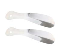 Garneck 2pcs Stainless Steel Shoe Horns Portable Shoe Lifting Tools the Elders, Simple Structure, Keeps Hands Clean and Easy to Use at Home