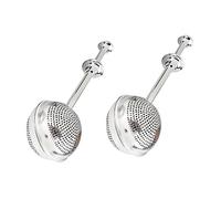 Garneck 2pcs Stainless Steel Tea Ball Infuser with Long Handle Grade Rust Resistant Strainer for Loose Leaf Tea Brewing Push Open Design Easy to Clean and Dishwasher Safe