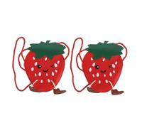 Garneck 2pcs Strawberry Shaped Crossbody Bag for PU Shoulder Purse with Adjustable Strap Lightweight Candy Coin Wallet for Little and Playful Fruit Handbag for School and Travel