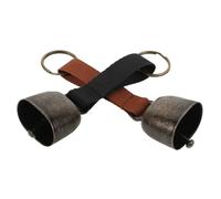 Garneck 2pcs Ultra Loud Small Bear Bells with Button Strap Dog Collar Bells for Outdoor Hunting Pet Tracker Accessories for Training and Safety Lightweight Clip Pendant in Black and Brown