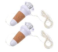 Garneck 2pcs USB Rechargeable LED Wine Bottle Cork String Lights, 15 Warm White 1 Colorful Slow Flashing LED Party Decoration Night Light for Indoor Use