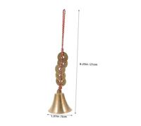 Garneck 2pcs Vintage Brass Wind Chime Bells Rustic Feng Shui Door Hanging Pendants for Home Garden Decor Craft Accessories with Protective Energy Charm