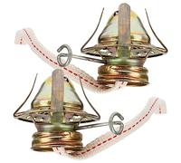 Garneck 2pcs Vintage Oil Lamp Burners with Wick Holders Glass Lamp Accessories Indoors and Outdoors Practical DIY Replacement Parts