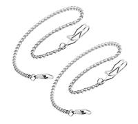 Garneck 2pcs Vintage Pocket Watch Chains for Jeans Durable Metal Decorative Clothing Accessories Timeless Design with Fine Craftsmanship for Wallets and Trousers