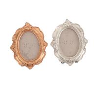 Garneck 2pcs Vintage Resin Picture Frames Victorian Elegance Small Ornate Decorative Photo Holders for Tabletop Display Home Living Bedroom