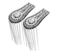 Garneck 2Pcs Vintage Rhinestone Tassel Shoulder Epaulettes Eye Catching Costume Decoration for Dance Performance and DIY Outfits Add Glamour and Charm to Your Style