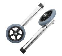 Garneck 2pcs Walker Front Wheels Replacement Caster Wheel Accessories Adjustable Height 8-Level Aluminum Alloy Gray Tires Multipurpose Walker Replacement for Elderly and Disabled
