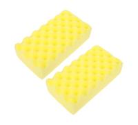 Garneck 2pcs Wave Design Car Scrub Sponge for Efficient Cleaning Non Scratch Honeycomb Car Wash Equipment Multi Purpose Sponge Blocks for Detailing Polishing and Waxing