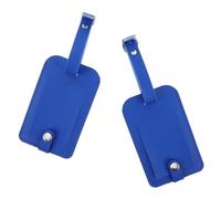 Garneck 2PCS Weatherproof PU Luggage Name Tags with Concealed Id Sleeve for Secure Travel Durable Suitcase Identifier Labels for Business Professionals Air Train and Road Trips