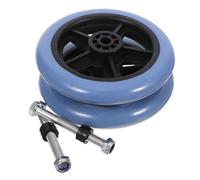 Garneck 2Pcs Wheelchair Front Wheels 5 Inch Swivel PVC and Metal Replacement Casters Practical for Disabled Vehicles and Mobility Accessories