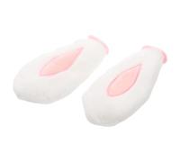 Garneck 2pcs White Bunny Ear Helmet Decorations for Motorcycles and Bicycles Soft Plush Helmet Ears Accessories