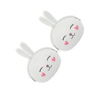 Garneck 2pcs White Rabbit Silicone Coin Purse Adorable Small Wallets for Lightweight Change Bags with Buckle Closure for School Shopping Travel