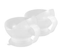 Garneck 2pcs White Silicone Suction Bowls for Elderly and Disabled, Anti-Spill and Non-Slip Adaptive Dining Bowls, Suitable for Seniors with Limited Grip Strength and Care Use