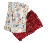 Garneck 2pcs Windproof Plush Lined Knit Headband for Women Wide Elastic Knitted Hairband Soft Breathable Warm Head Wrap Stylish Winter Hair Accessory for Cold Weather