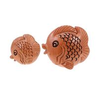 Garneck 2Pcs Wooden Carved Fish Pendant Natural Wood DIY Jewelry Accessories for Bracelets and Necklaces Craft Charms for Creative Handmade Gifts