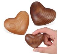 Garneck 2Pcs Wooden Heart Ornaments Handheld Heart Lucky Charm Special Hand Holding for Him/Her